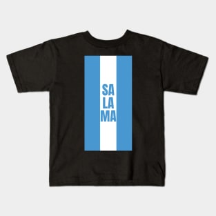 Salama City in Guatemala Flag Colors Vertical Kids T-Shirt